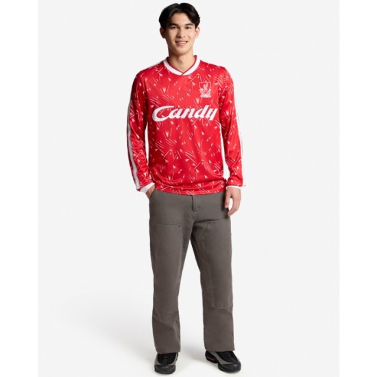 Maglia Retrò Casa Candy Manica Lunga Liverpool Bambino 1989/91 Maglia Retrò Casa Candy Manica Lunga Liverpool Bambino 1989/91