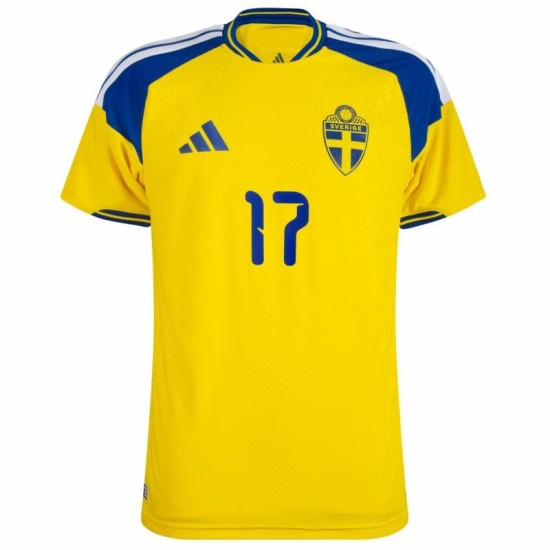 Bambino Maglia Svezia 2026 Home Autentica Coppa del Mondo GYÖKERES #17 Bambino Maglia Svezia 2026 Home Autentica Coppa del Mondo GYÖKERES #17