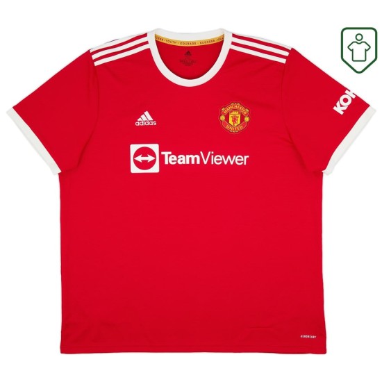 Maglia retrò casa uomo Manchester United 2021/22 B. Fernandes #18 Maglia retrò casa uomo Manchester United 2021/22 B. Fernandes #18