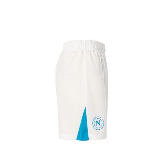 Pantaloncini Casa Napoli Bambino 2024/25 - Bianco/Azzurro