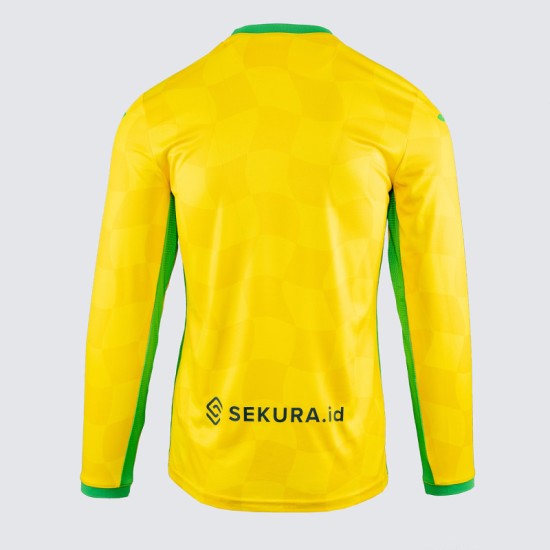 Maglia a Maniche Lunghe Casalinga Uomo Norwich City 2024/25 Maglia a Maniche Lunghe Casalinga Uomo Norwich City 2024/25
