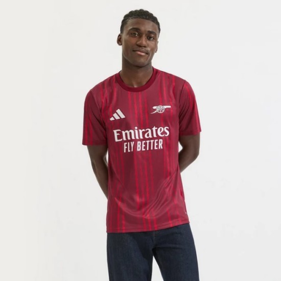 Uomo Arsenal 2025/26 Terza Maglia Pre-partita – Rossa Uomo Arsenal 2025/26 Terza Maglia Pre-partita – Rossa