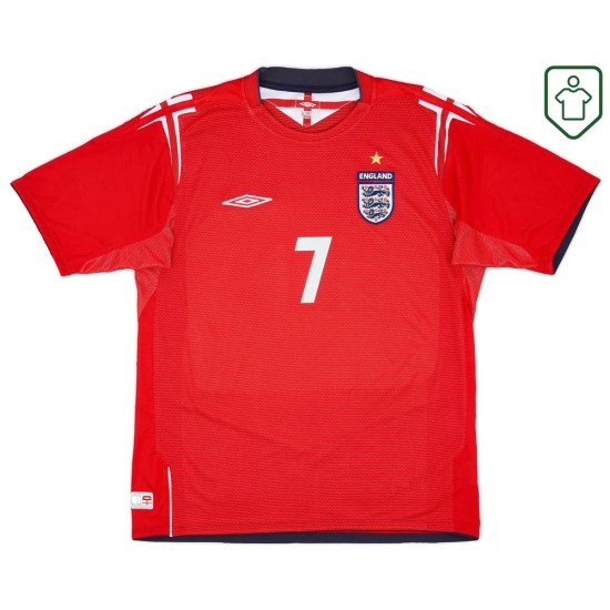 Maglia retrò Inghilterra 2004/06 trasferta da uomo Beckham #7 Maglia retrò Inghilterra 2004/06 trasferta da uomo Beckham #7