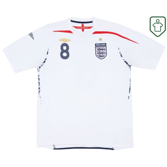 Maglia retrò Inghilterra 2007/09 casa da uomo Lampard #8 Maglia retrò Inghilterra 2007/09 casa da uomo Lampard #8