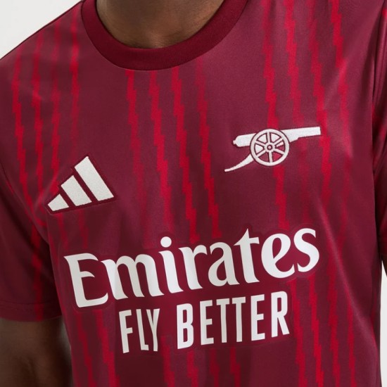 Uomo Arsenal 2025/26 Terza Maglia Pre-partita – Rossa Uomo Arsenal 2025/26 Terza Maglia Pre-partita – Rossa
