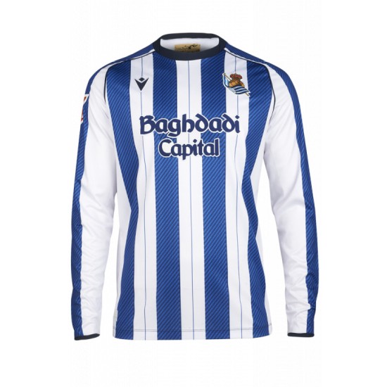 Maglia uomo Real Sociedad 2025/26 casa maniche lunghe Maglia uomo Real Sociedad 2025/26 casa maniche lunghe