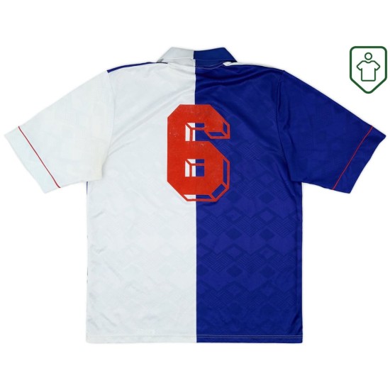 Maglia retrò Blackburn Rovers 1992/94 Casa Uomo #6 Maglia retrò Blackburn Rovers 1992/94 Casa Uomo #6
