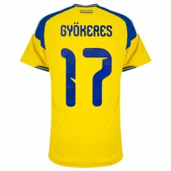 Uomo Maglia Svezia 2026 Home Autentica Coppa del Mondo GYÖKERES #17