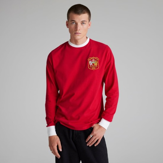 Maglia Retrò Finale FA Cup Manica Lunga Manchester United Bambino 1963 Maglia Retrò Finale FA Cup Manica Lunga Manchester United Bambino 1963