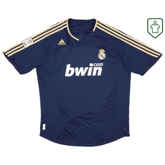 Uomo Maglia retro trasferta Real Madrid 2007/08 Blu scuro Uomo Maglia retro trasferta Real Madrid 2007/08 Blu scuro