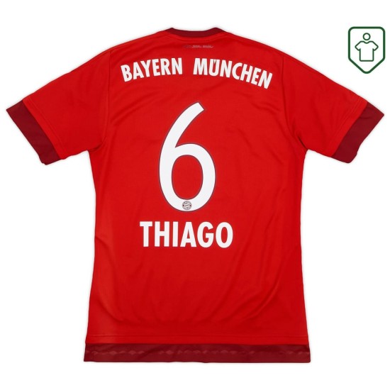 Maglia retrò Bayern Monaco 2015/16 Casa Uomo Thiago #6 Maglia retrò Bayern Monaco 2015/16 Casa Uomo Thiago #6