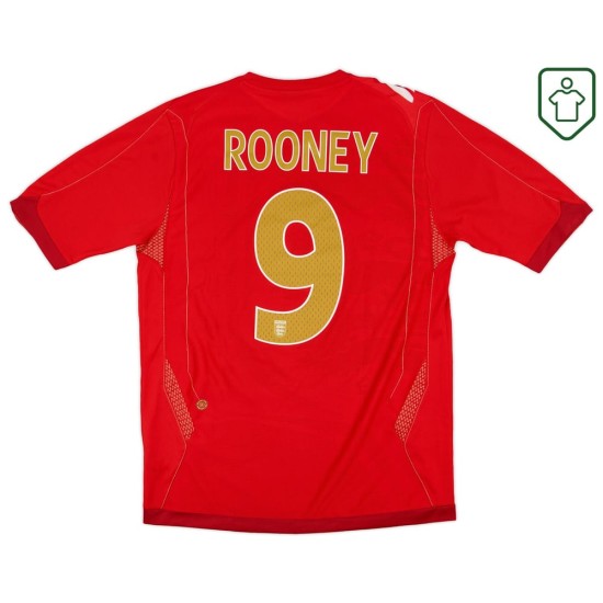 Maglia retrò Inghilterra 2006/08 trasferta da uomo Rooney #9 Maglia retrò Inghilterra 2006/08 trasferta da uomo Rooney #9