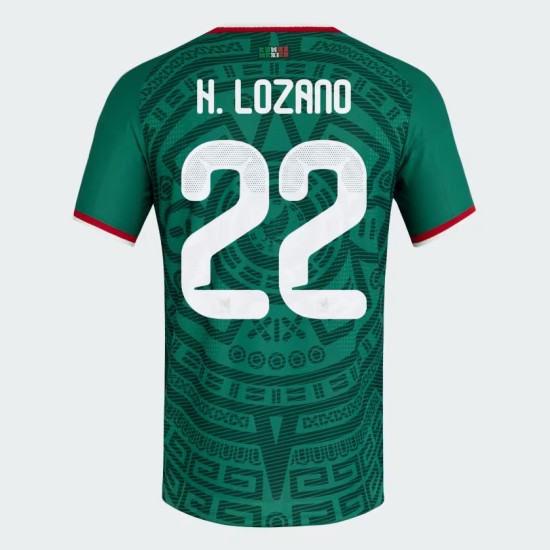 Maglia Ufficiale Casa Messico 2026 Uomo H. LOZANO #22 Maglia Ufficiale Casa Messico 2026 Uomo H. LOZANO #22