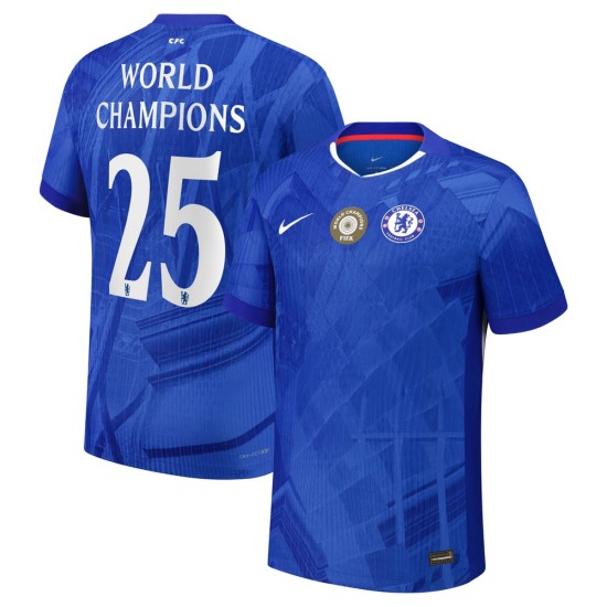 Maglia Home Chelsea 2025/26 Bambino - Campioni del Mondo n. 25 Maglia Home Chelsea 2025/26 Bambino - Campioni del Mondo n. 25