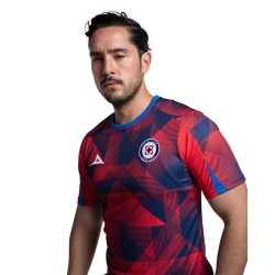 Maglia Uomo Cruz Azul Terza Riscaldamento 2025/26 – Rosso/Blu Navy