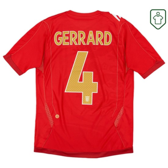 Maglia retrò Inghilterra 2006/08 trasferta da uomo Gerrard #4 Maglia retrò Inghilterra 2006/08 trasferta da uomo Gerrard #4