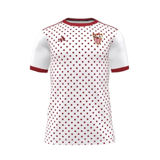 Maglia terza pre-partita uomo Sevilla FC 2025/26 - Bianco Maglia terza pre-partita uomo Sevilla FC 2025/26 - Bianco