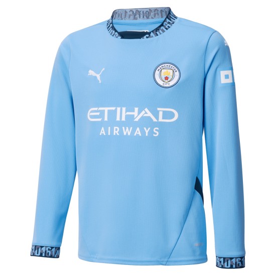 Maglia Maniche Lunghe Casa Manchester City Bambino 2024/25 Maglia Maniche Lunghe Casa Manchester City Bambino 2024/25