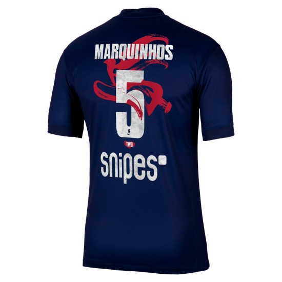 Uomo PSG 2025/26 Maglia Casa Capodanno Lunare Marquinhos #5 Uomo PSG 2025/26 Maglia Casa Capodanno Lunare Marquinhos #5