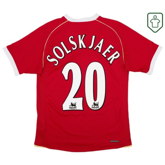Maglia retrò casa uomo Manchester United 2006/07 Solsjkaer #20 Maglia retrò casa uomo Manchester United 2006/07 Solsjkaer #20