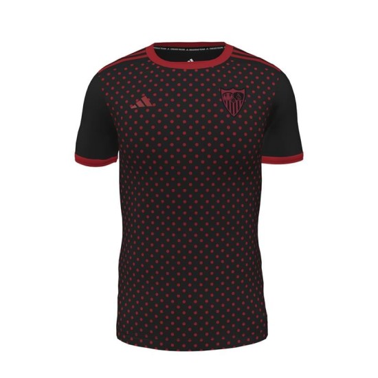 Maglia terza pre-partita bambino Sevilla FC 2025/26 - Nero Maglia terza pre-partita bambino Sevilla FC 2025/26 - Nero