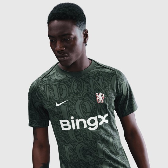 Chelsea Uomo 2025/26 Terza Maglia Pre-Partita - Verde Chelsea Uomo 2025/26 Terza Maglia Pre-Partita - Verde