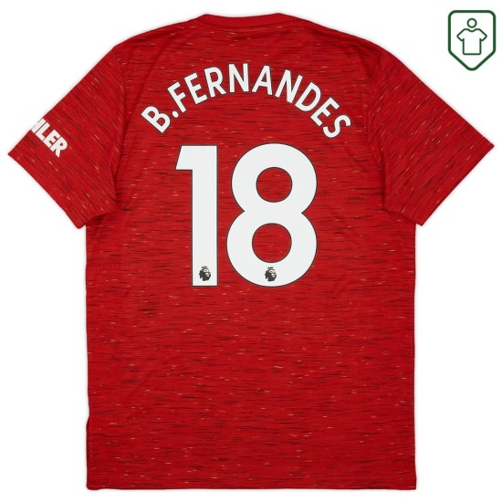 Maglia retrò casa uomo Manchester United 2020/21 B. Fernandes #18 Maglia retrò casa uomo Manchester United 2020/21 B. Fernandes #18