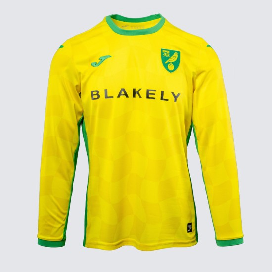 Maglia a Maniche Lunghe Casalinga Uomo Norwich City 2024/25 Maglia a Maniche Lunghe Casalinga Uomo Norwich City 2024/25