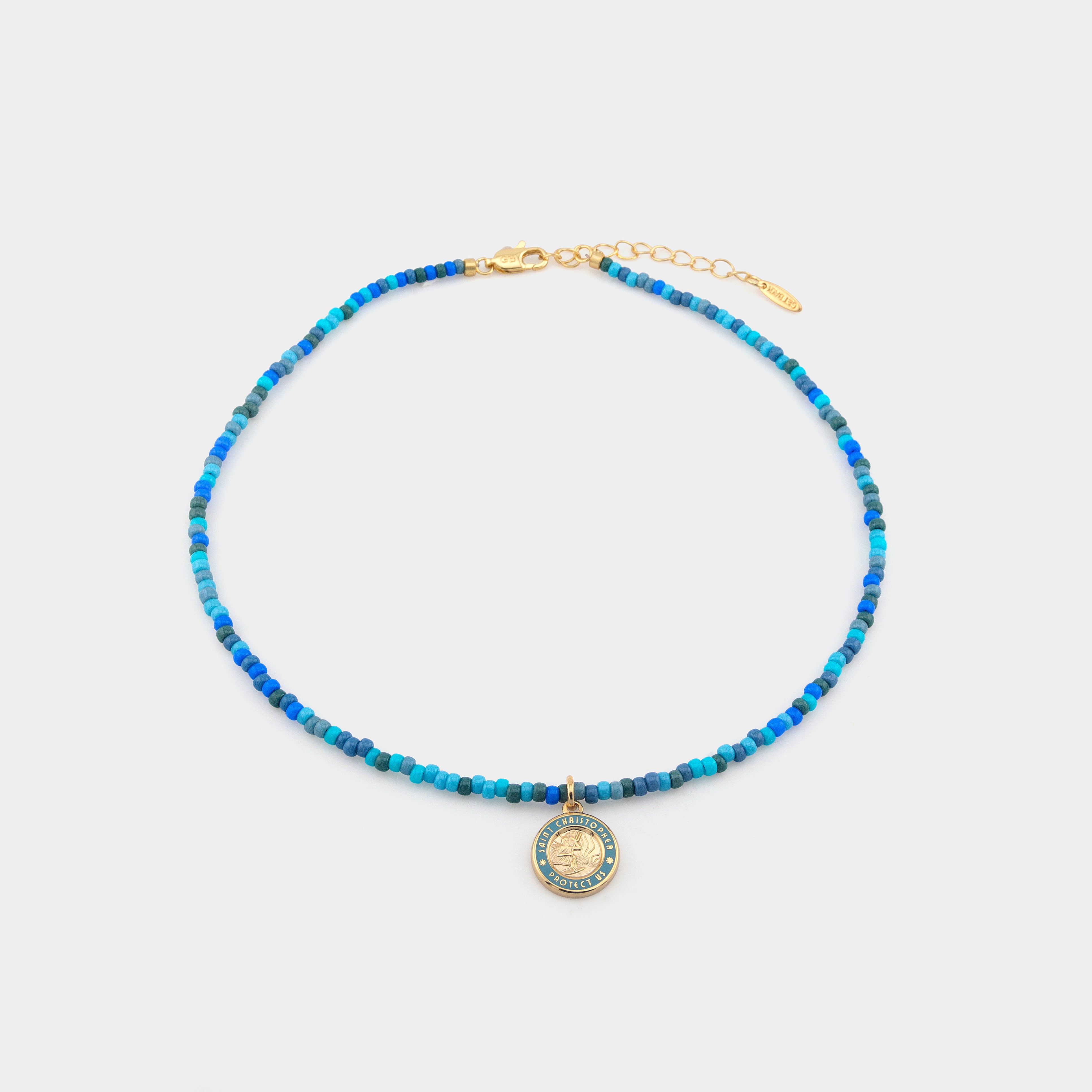Choker con perline Blue Lagoon - Oro / Azzurro