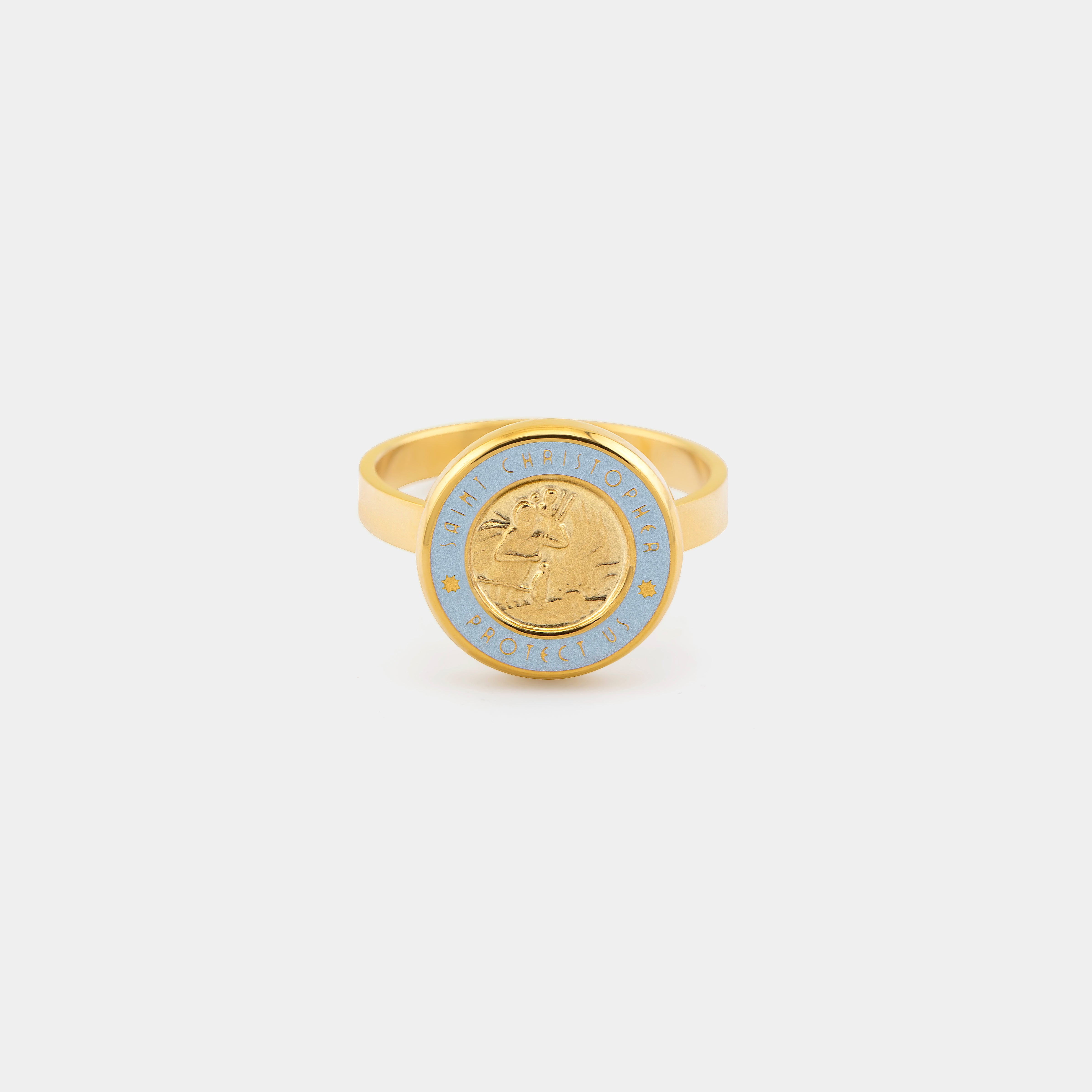 Anello di San Cristoforo - Oro / Azzurro